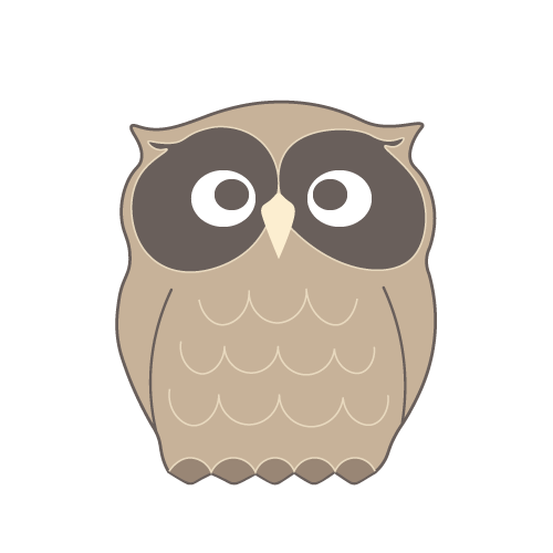 Hibou beige en illustration vectorielle.