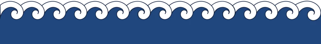 Motif vectoriel de vagues en bleu et blanc.